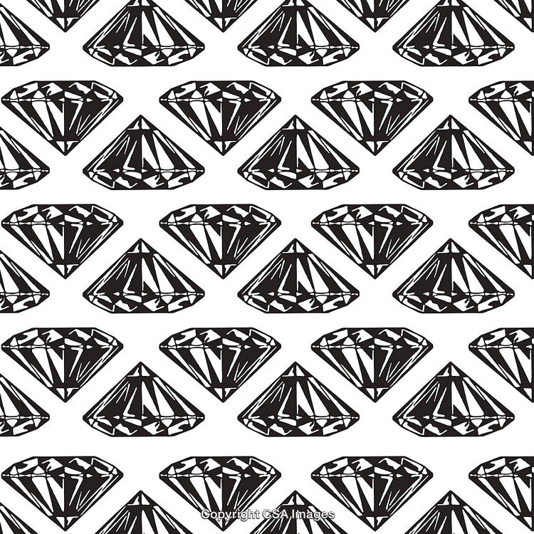 Black and White Vector Pattern Featuring Diamonds in Rows