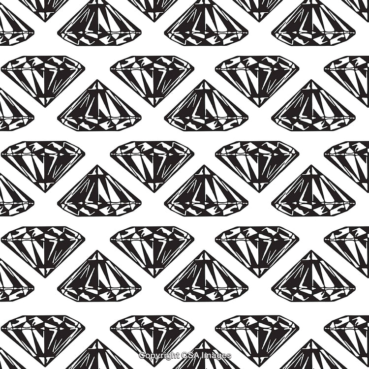 Black and White Vector Pattern Featuring Diamonds in Rows