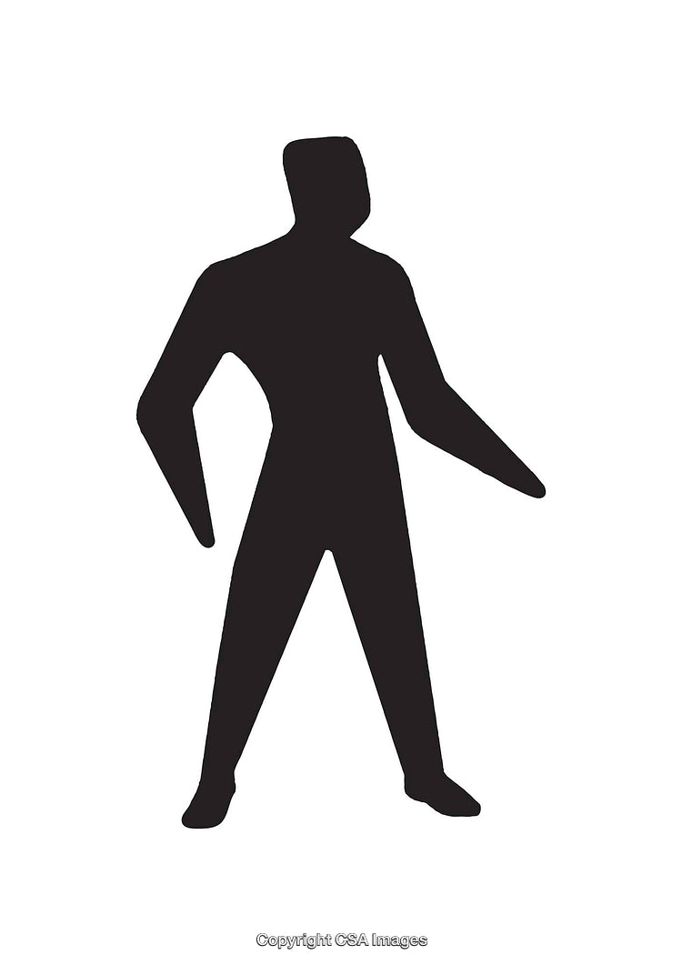 Silhouette of a Simplified Human Figure in Black on White
