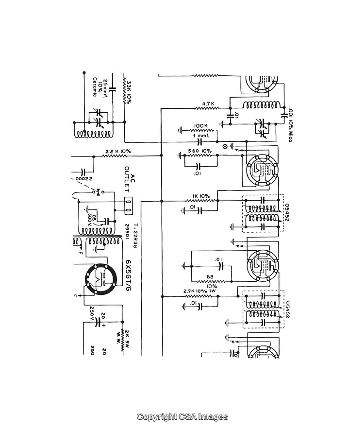 Detailed Black and White Electrical Circuit Schematic Diagram Illustration