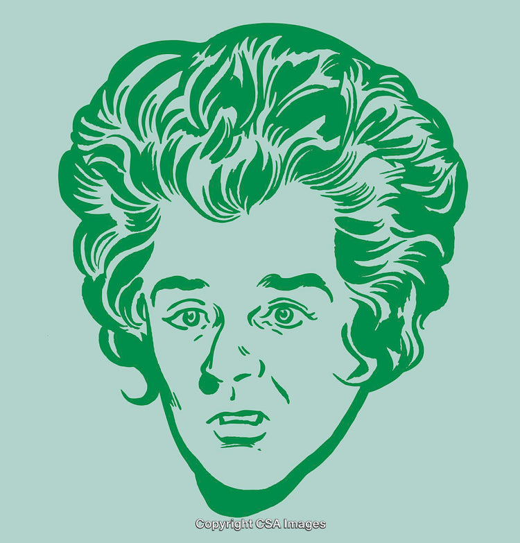 Green Stylized Portrait of a Surprised Man With Vintage Illustration Style