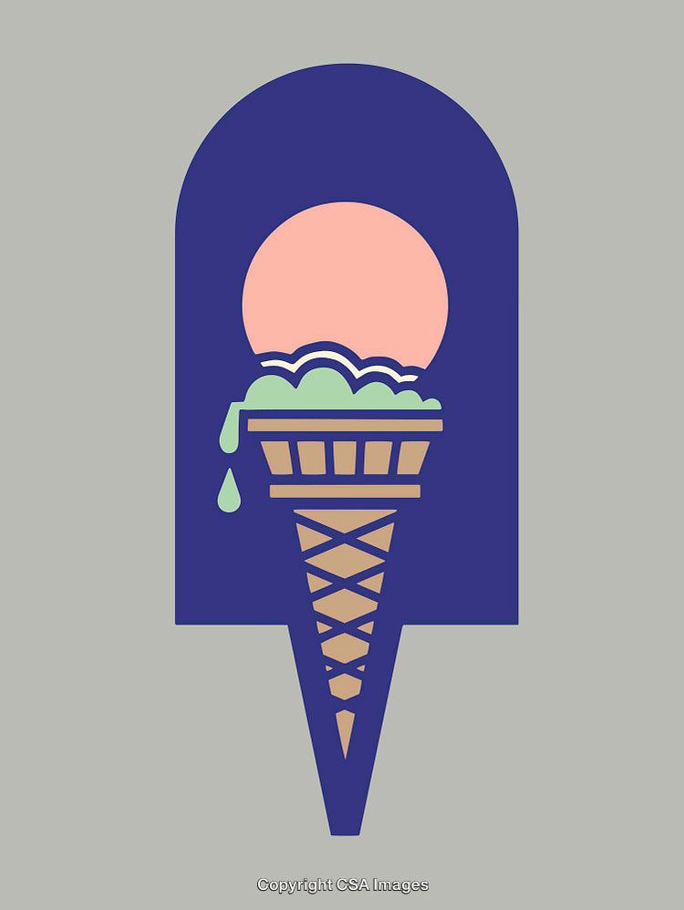 Abstract Colorful Ice Cream Cone Illustration With Artistic Styling