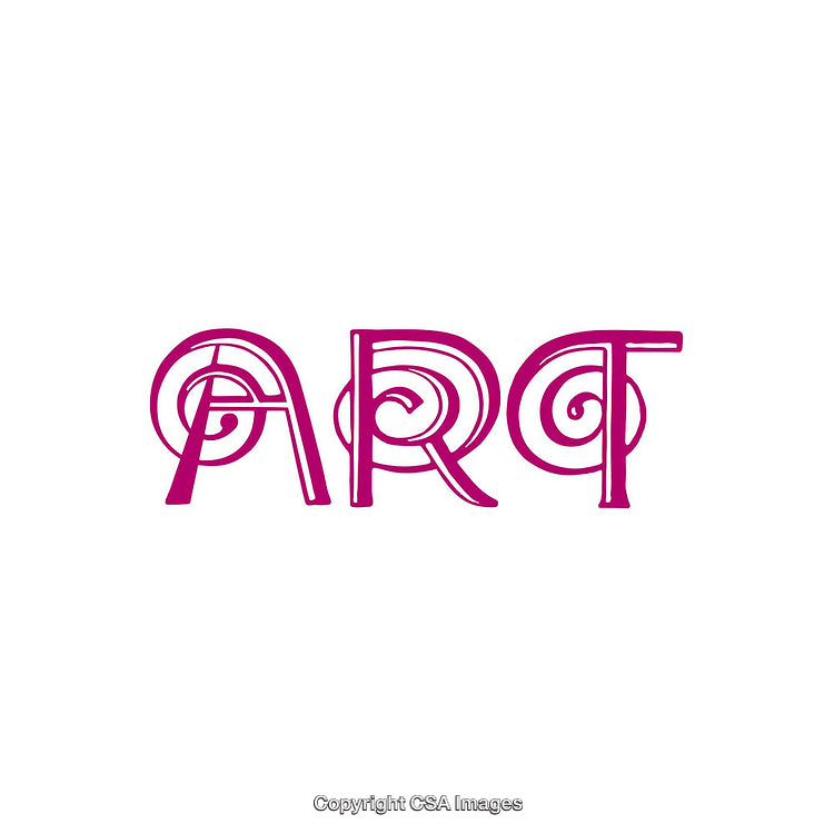 Bold Typography Illustration Highlighting the Concept of Art in Magenta Hue