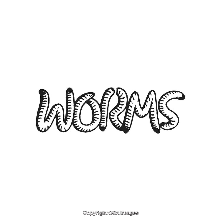Hand-Drawn Worms Text Design in Stylish Lettering