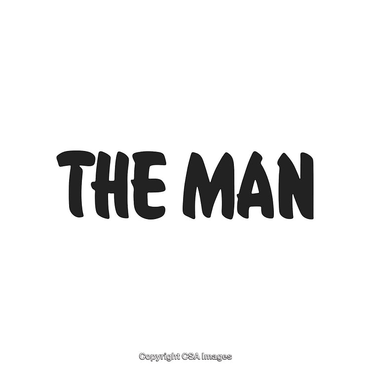 Bold Stylized Text Displaying the Phrase 'The Man' on White Background