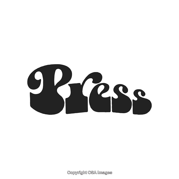 Vintage-Style Typography Illustration Featuring the Word Press in Bold Black Letters