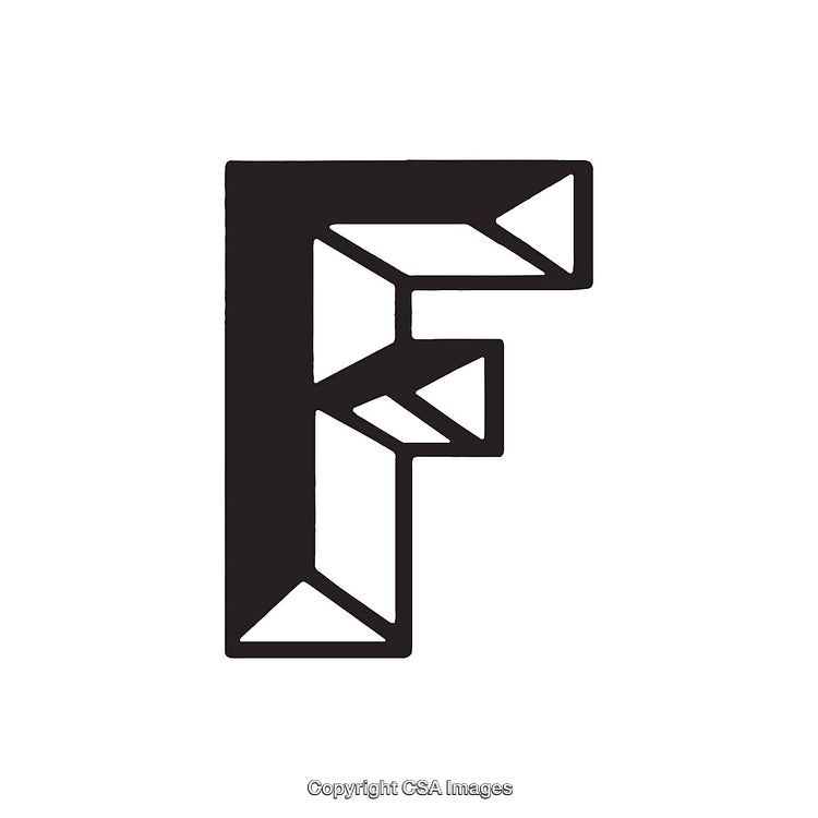 Geometric Design Featuring the Letter F in a Bold Abstract Style