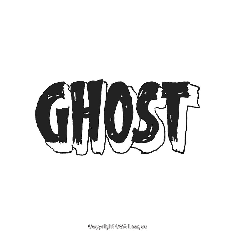 Monochrome Graffiti Styled Ghost Text on White Background