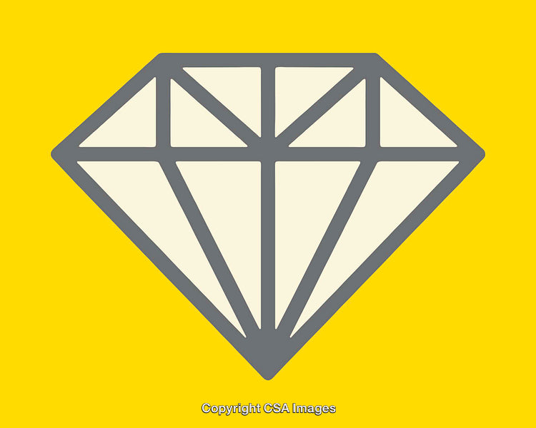Minimalist Diamond Illustration with Bright Yellow Background for Design