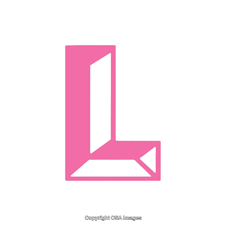 Pink Geometric Letter L Design with a Minimalist Style