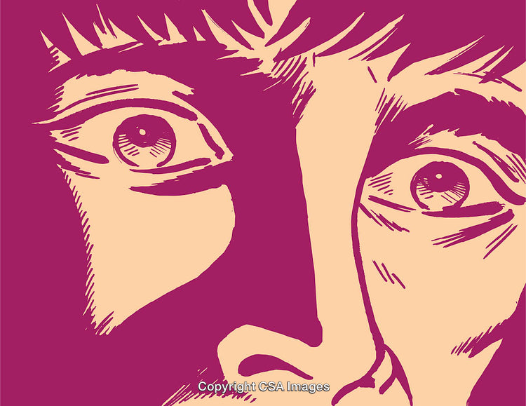 Vivid Illustration of Surprised Eyes in Bright Pop Art Style