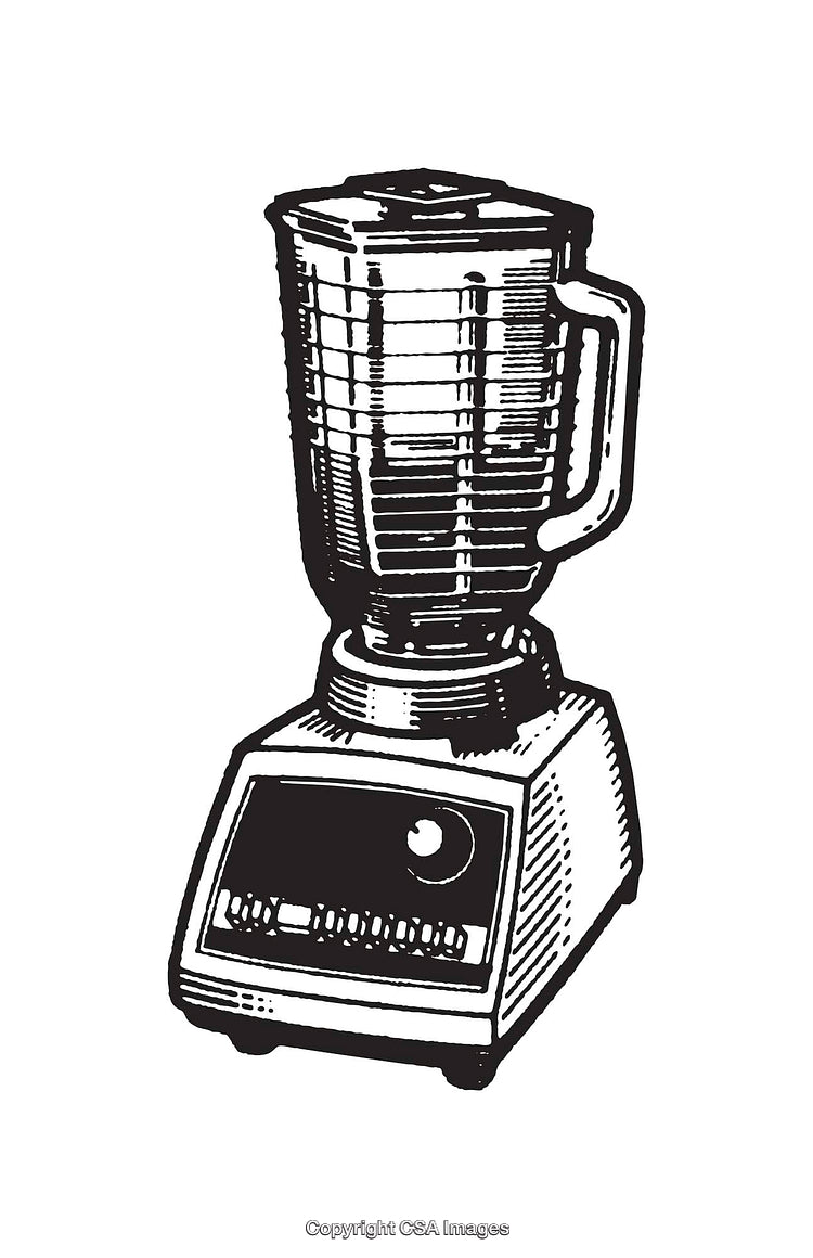 Vintage Black and White Line Art Blender Illustration