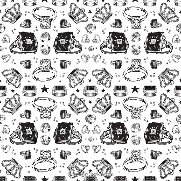 Luxurious Jewelry and Accessories Pattern in Black and White Design