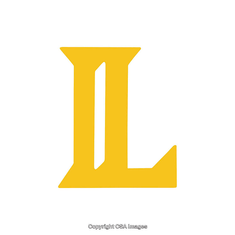 Yellow Stylized Letter L on a White Background
