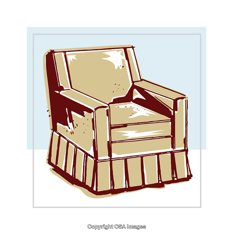 Stylized Illustration of a Comfortable Armchair in Retro Tones