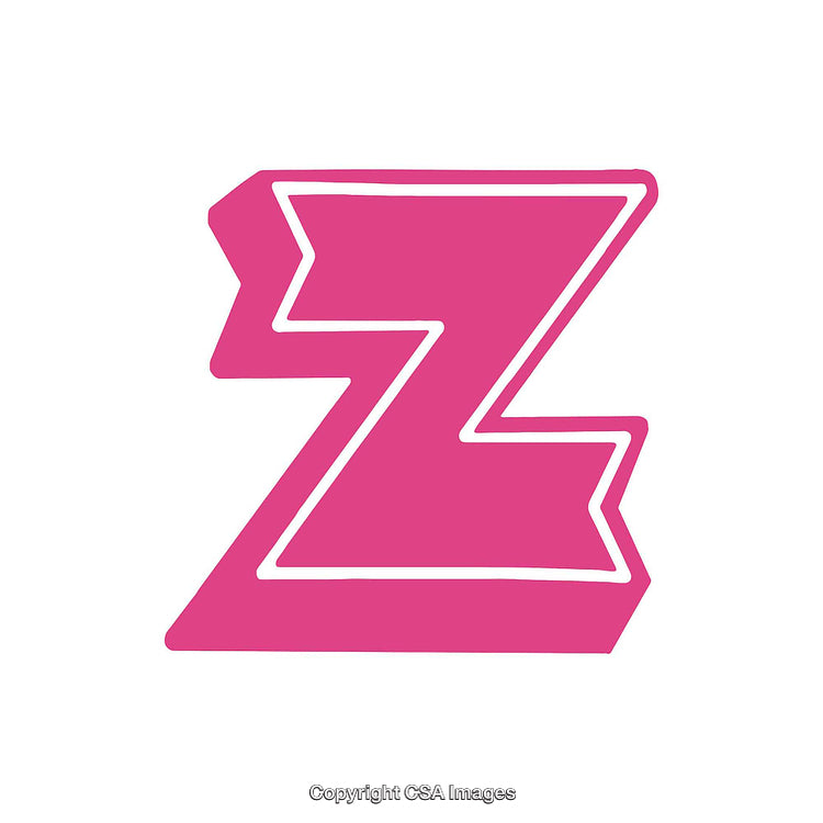 Bold Pink Letter Z Logo with White Outline Vector Design