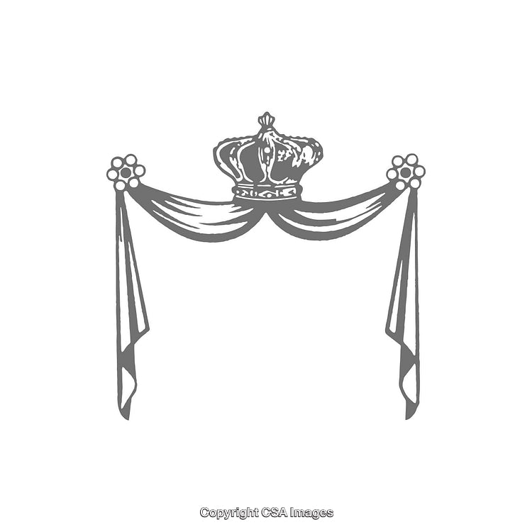 Elegant Vector Illustration of Crown and Drapes Symbolizing Majesty and Elegance