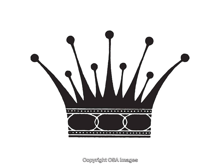 Sleek Black and White Crown Illustration in Minimalist Design