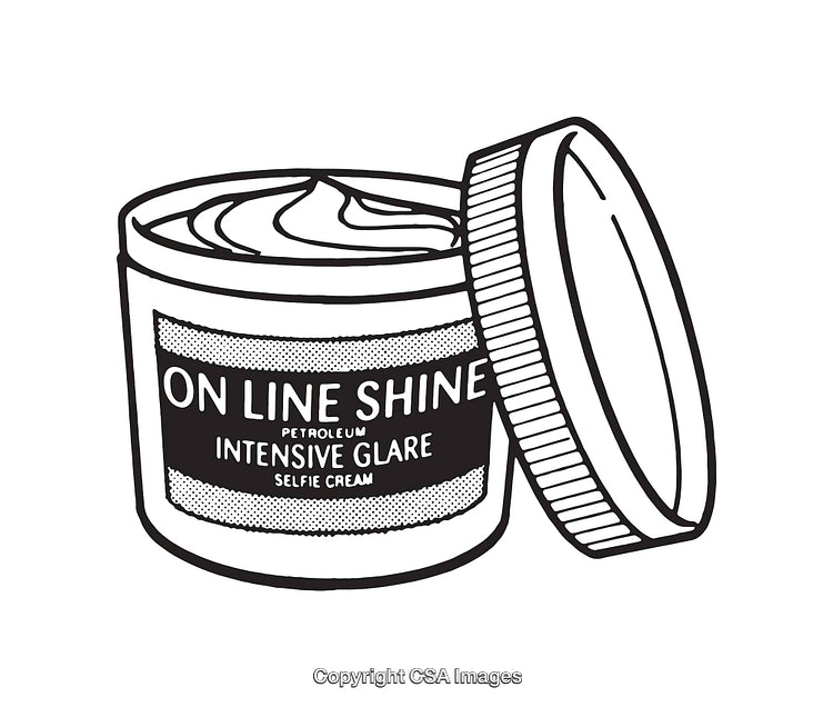 Black and White Line Art Illustration of a Beauty Product Jar