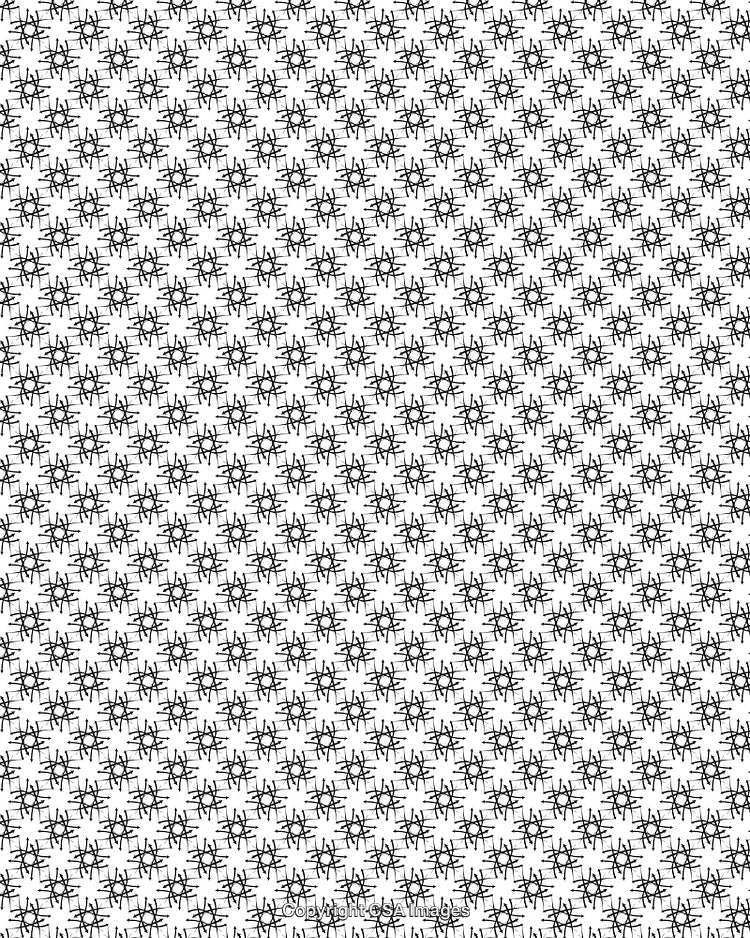 Seamless Monochrome Hexagonal Pattern with Geometric Symmetry