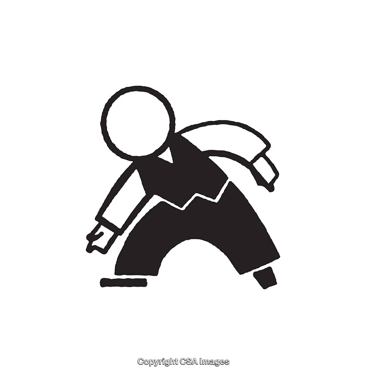 Stylish Stick Figure Illustration of Character in Dynamic Movement