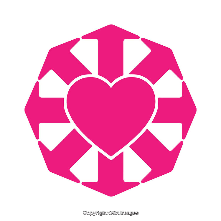 Pink Heart and Arrows Icon Symbolizing Love and Flow