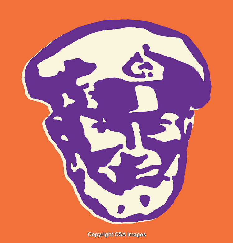 Colorful Abstract Illustration Featuring A Bold and Expressive Purple Face Design
