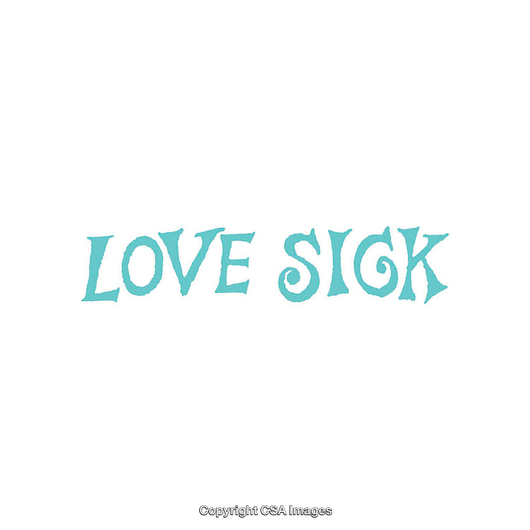 Pastel Text-Based Design Featuring the Phrase 'Love Sick' on White Background