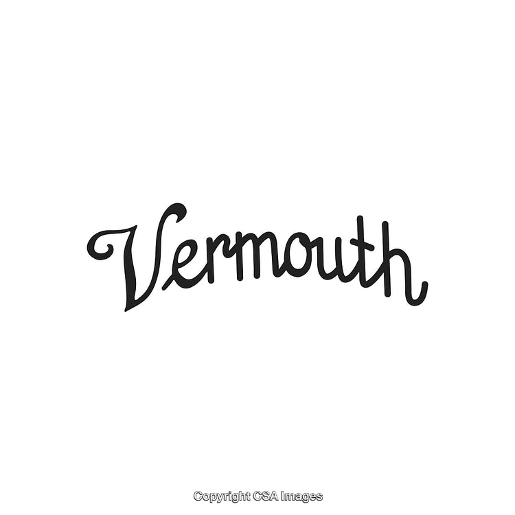 Decorative Handwritten Vermouth Text on a Clean White Background