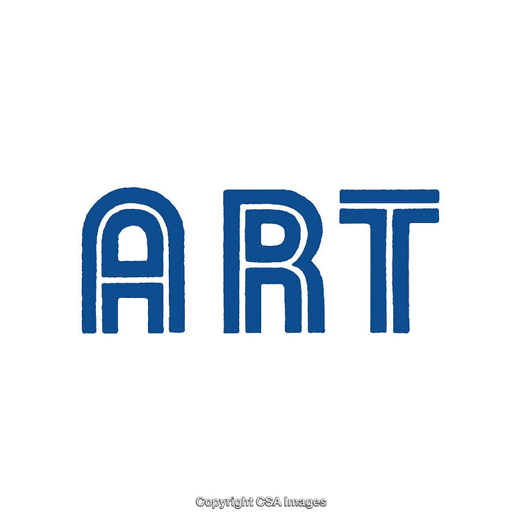 Bold Blue Text with ART Word on White Background
