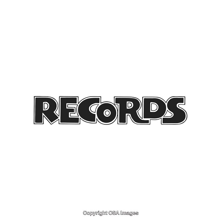 Stylized Black And White Typography Featuring the Word 'Records' in Bold Font