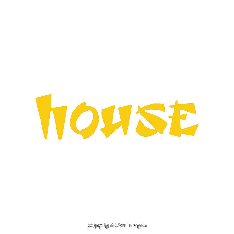 Yellow Abstract Text Design on a White Background