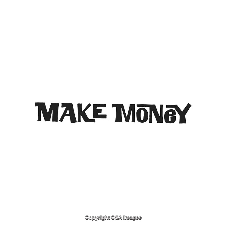 Black Text 'Make Money' in Creative Font on White Background