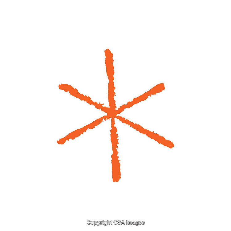 Abstract Orange Asterisk Shape on a White Background