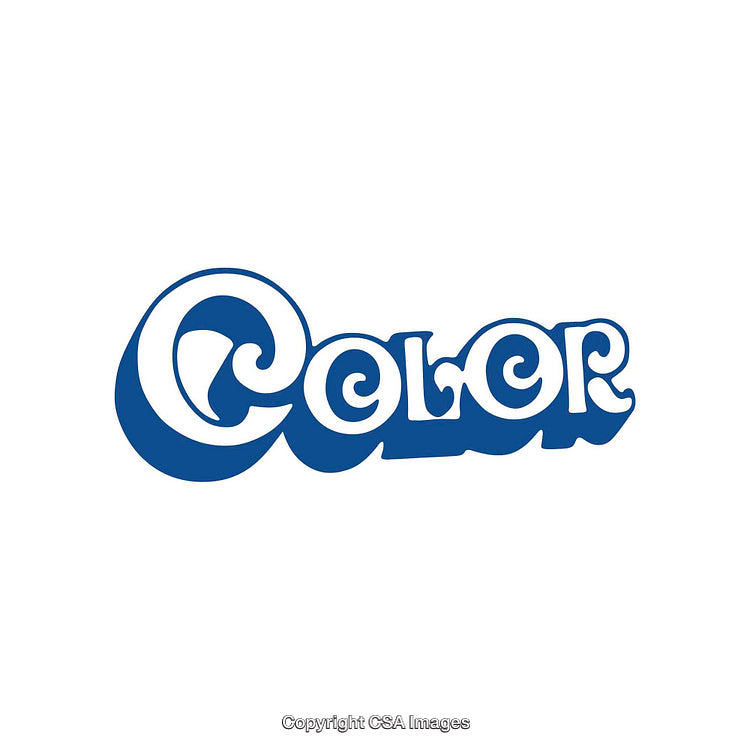 Bold Blue Typography in Retro Styling Against a White Background