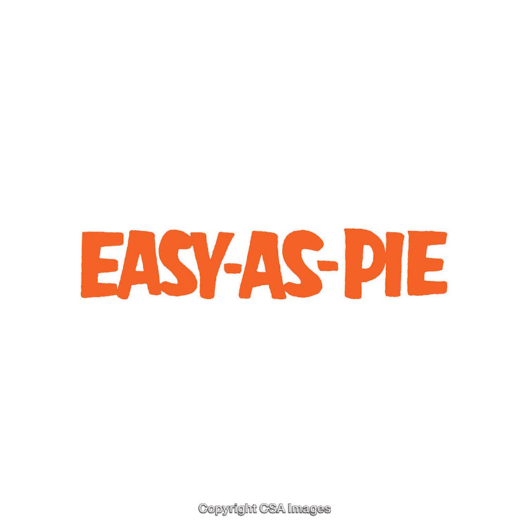 Bright Typography of Easy-As-Pie Phrase in Orange Coloring