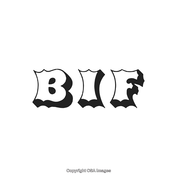 Black Gothic Styled Logo on White Background With Decorative Lettering Design