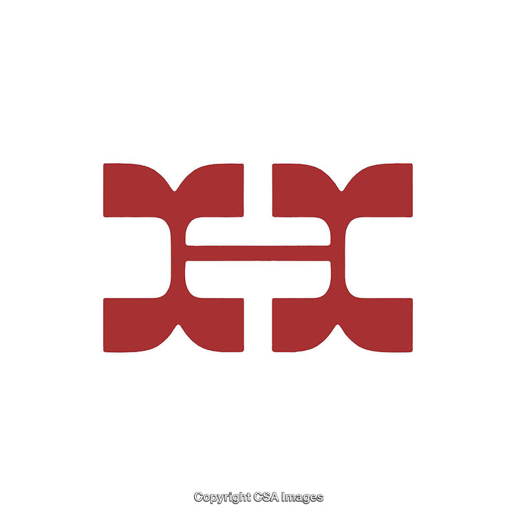 Abstract Symbol Featuring Stylized Red Letter Design on White Background
