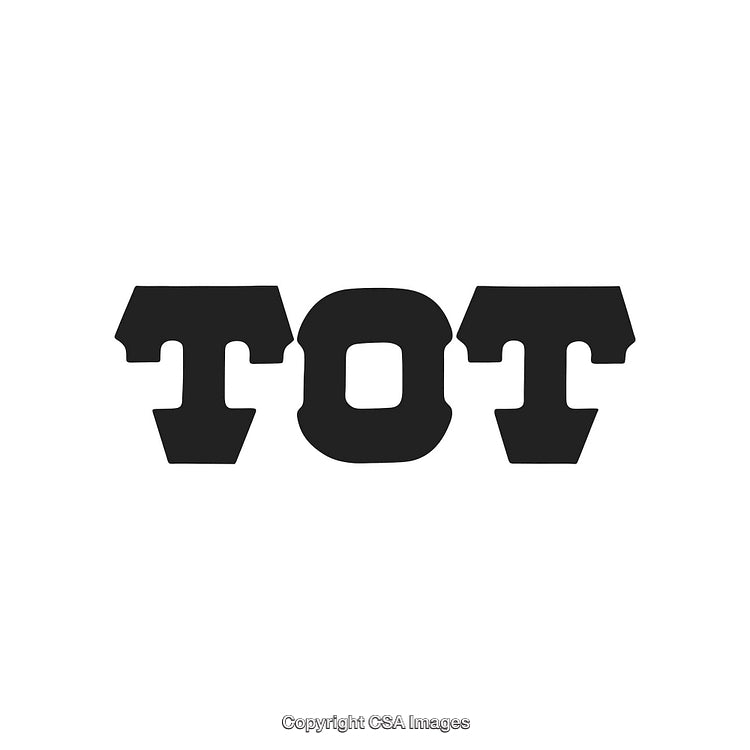 Bold Black Text 'TOT' on White Background Featuring Unique Font Style