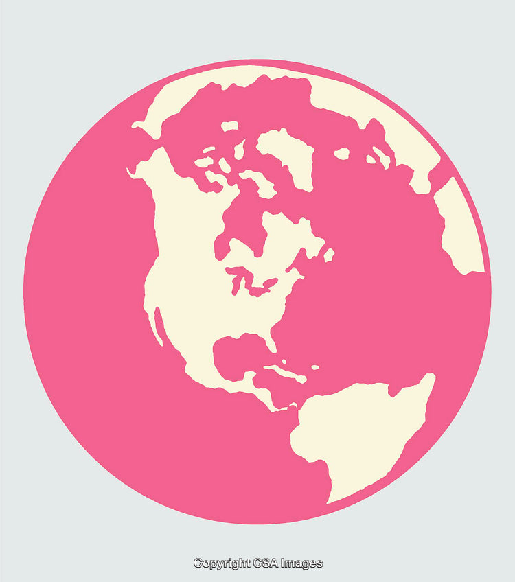 Colorful Earth Illustration Highlighting the Americas in a Modernized Style