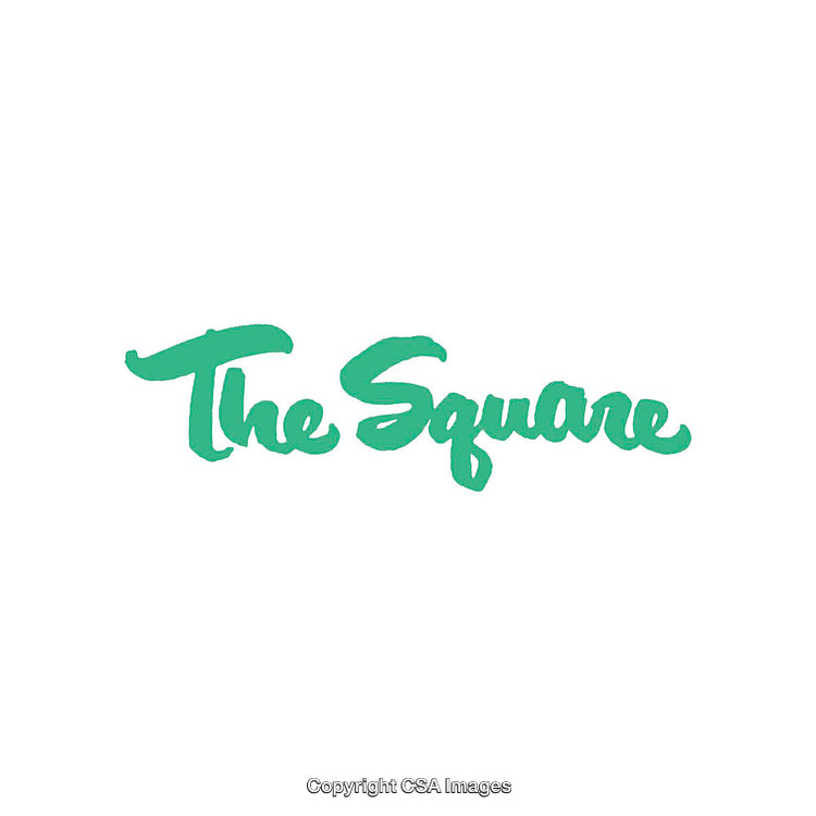 Bold Typeface 'The Square' Text in Green on White Background