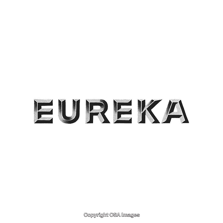 Eureka Text in Bold Typeface with Gradient Effect