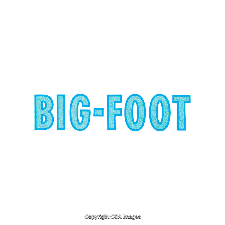 Blue Text Spelling Big-Foot on White Background in Bold Letters