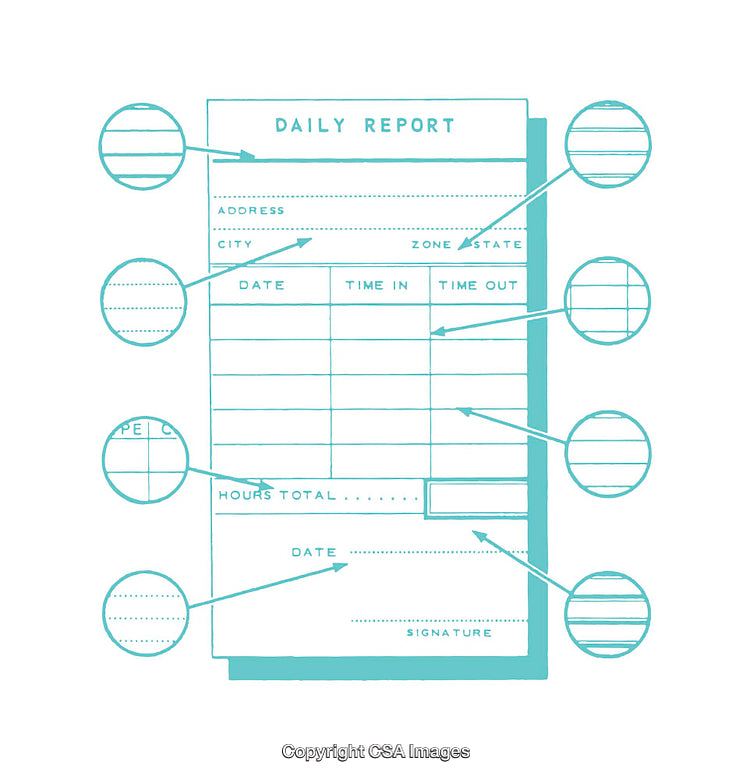 Blue Illustrated Template for Daily Report Sheet Diagrams