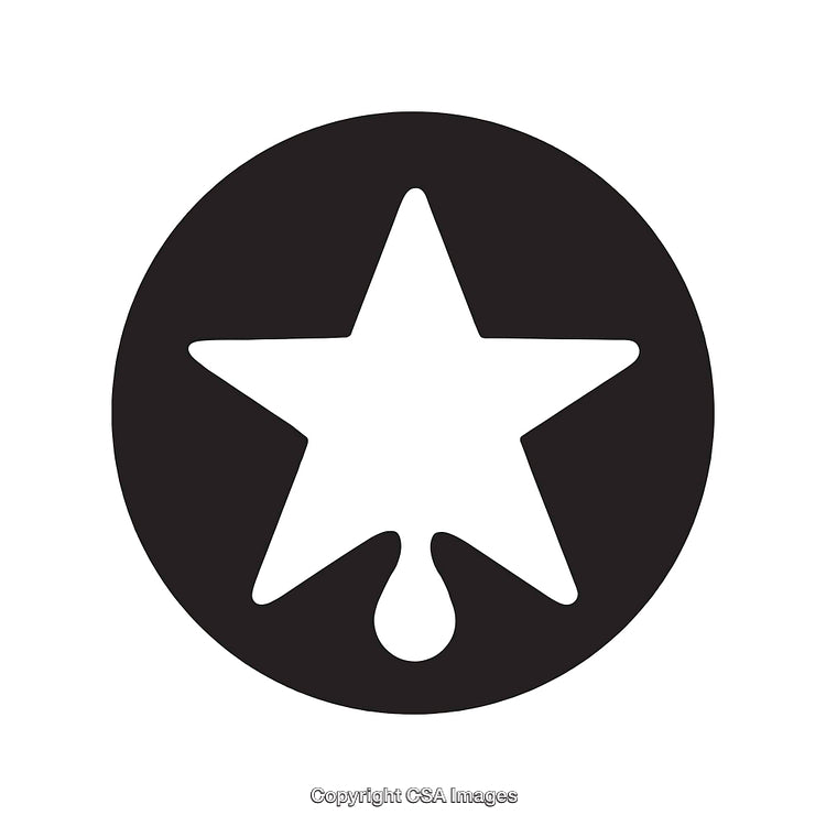 Black and White Star Icon Within a Circle Symbol