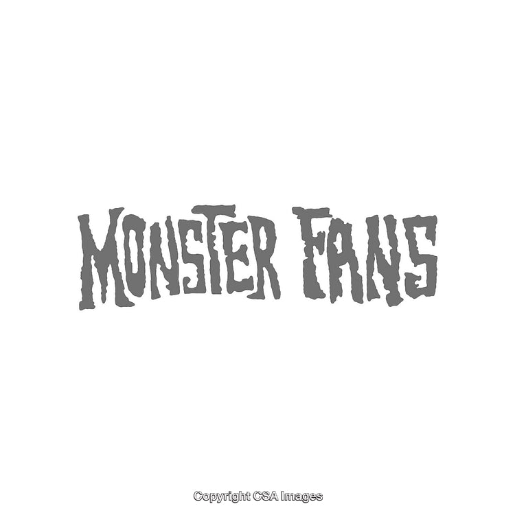Monster Fans Text Design in Distressed Gray Typography on White Background