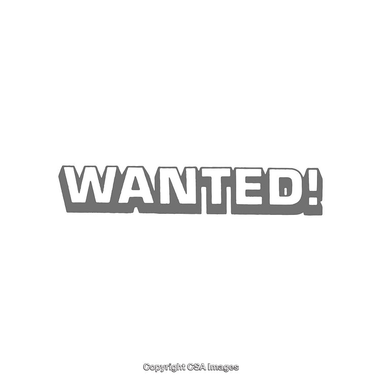Bold Black And White Wanted Sign Featuring Distinctive Typography
