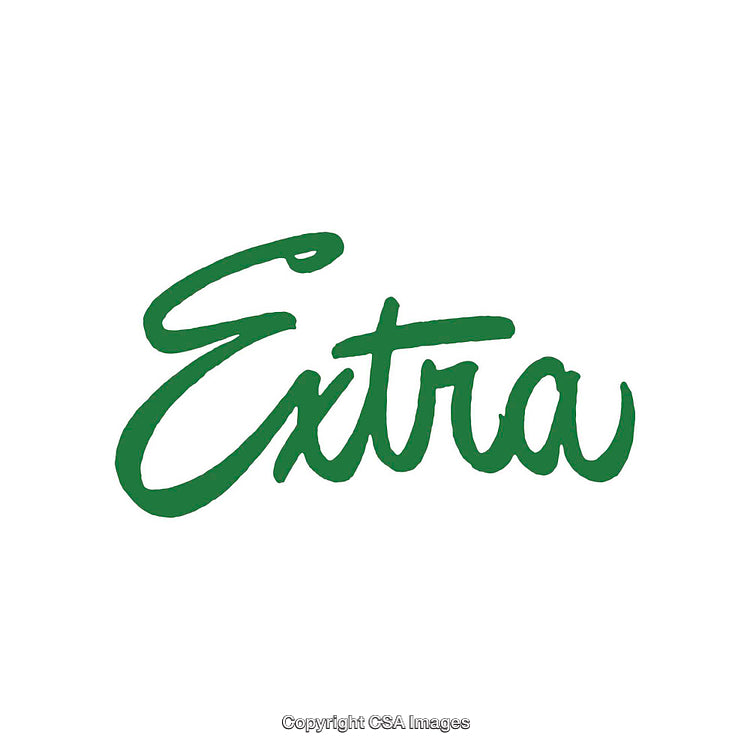 Stylized Green 'Extra' Text on a White Background