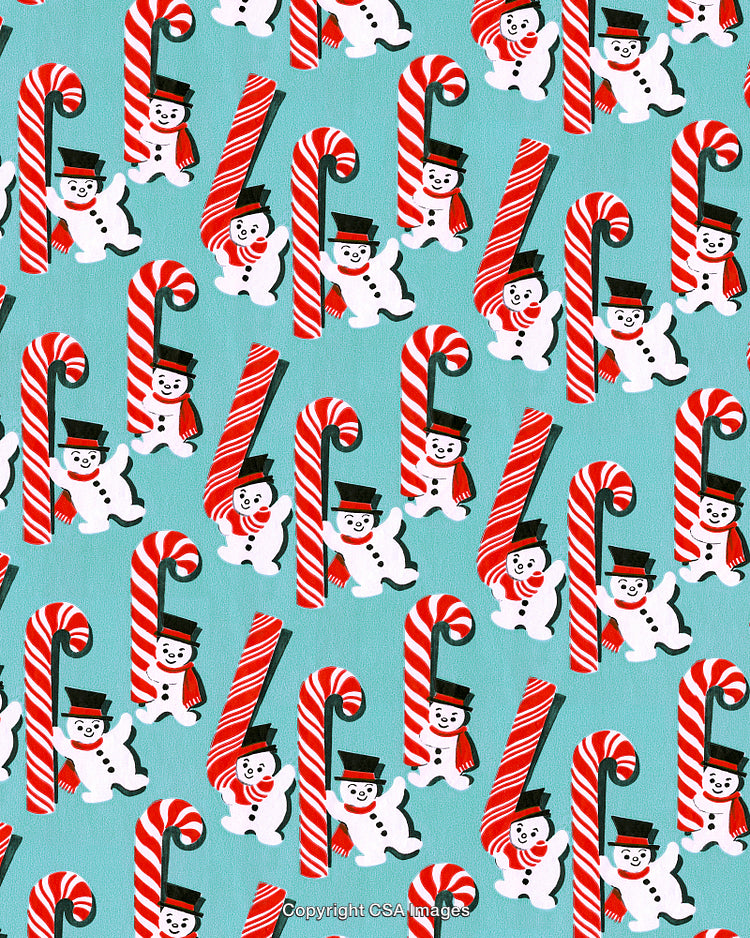 Candy Cane and Snowman Pattern