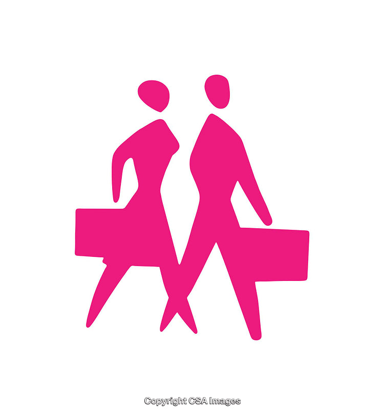 Minimalistic Icon Design of People Walking and Carrying Items